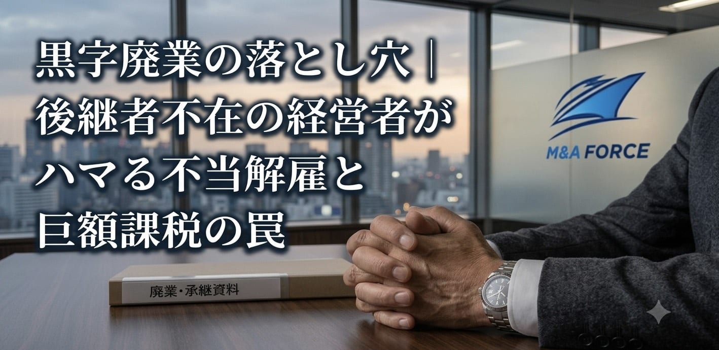 黒字廃業の落とし穴｜後継者不在の経営者がハマる不当解雇と巨額課税の罠